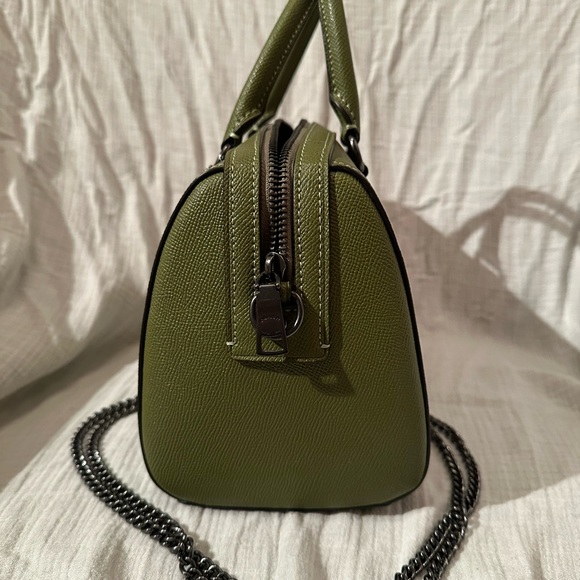 Coach Rowan Satchel Olive/ Gunmetal - Picture 3 of 9
